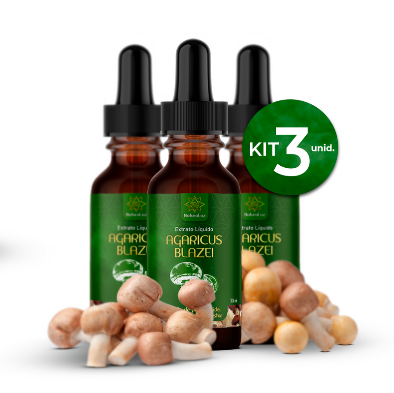 Extrato Cogumelo Agaricus Blazei - Kit 03 Und.