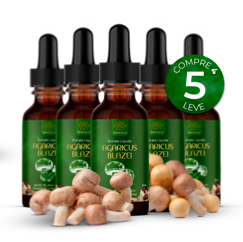 Compre 4 e Leve 5 - AGARICUS BLAZEI - Extrato Cogumelo Funcional