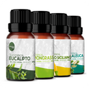 Kit Renova - 4 Óleos Essenciais Puros (Eucalipto, Lemongrass, Limão Siciliano e Melaleuca)