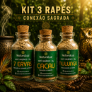 KIT 3 Rapés - Conexão Sagrada (Cacau, 7 Ervas e Mulungu)