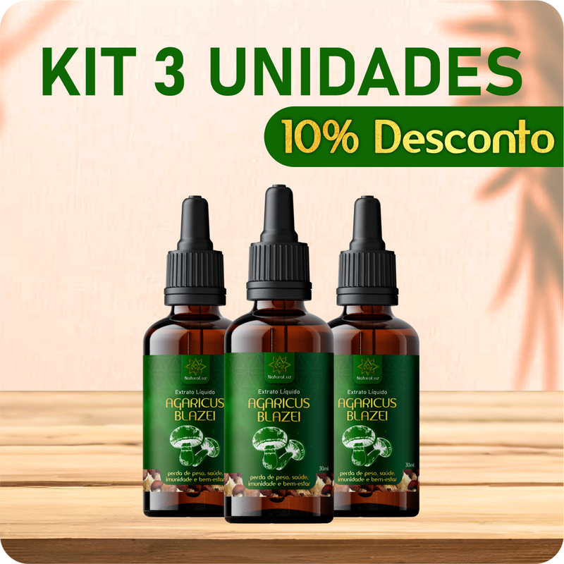 Extrato Cogumelo Agaricus Blazei - Kit 03 Und.