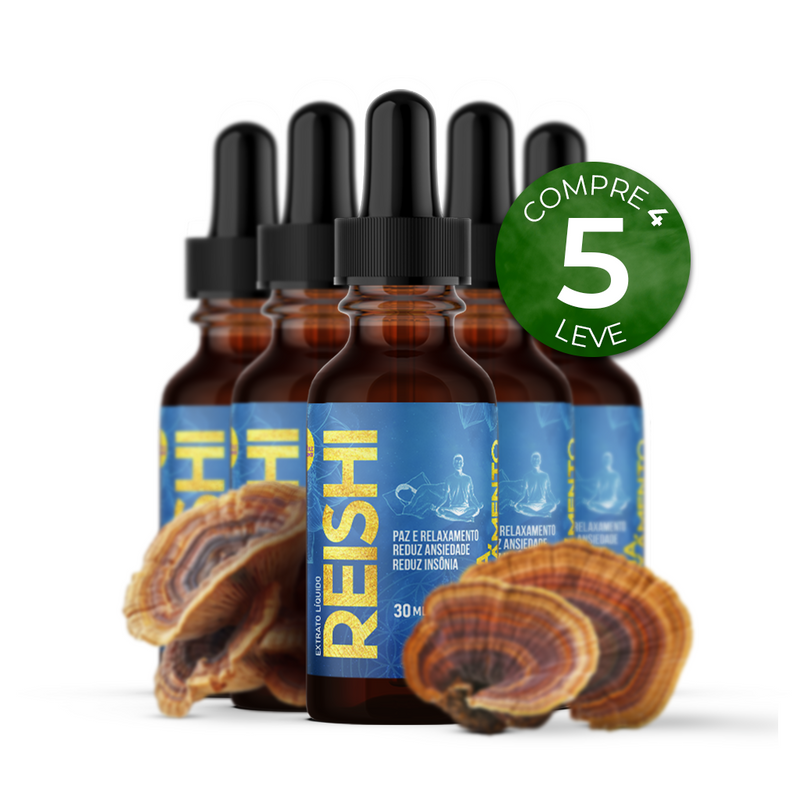 Compre 4 e Leve 5 - REISHI - Extrato Cogumelo Funcional