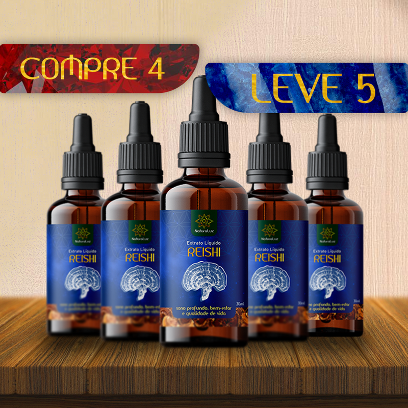 Compre 4 e Leve 5 - REISHI - Extrato Cogumelo Funcional