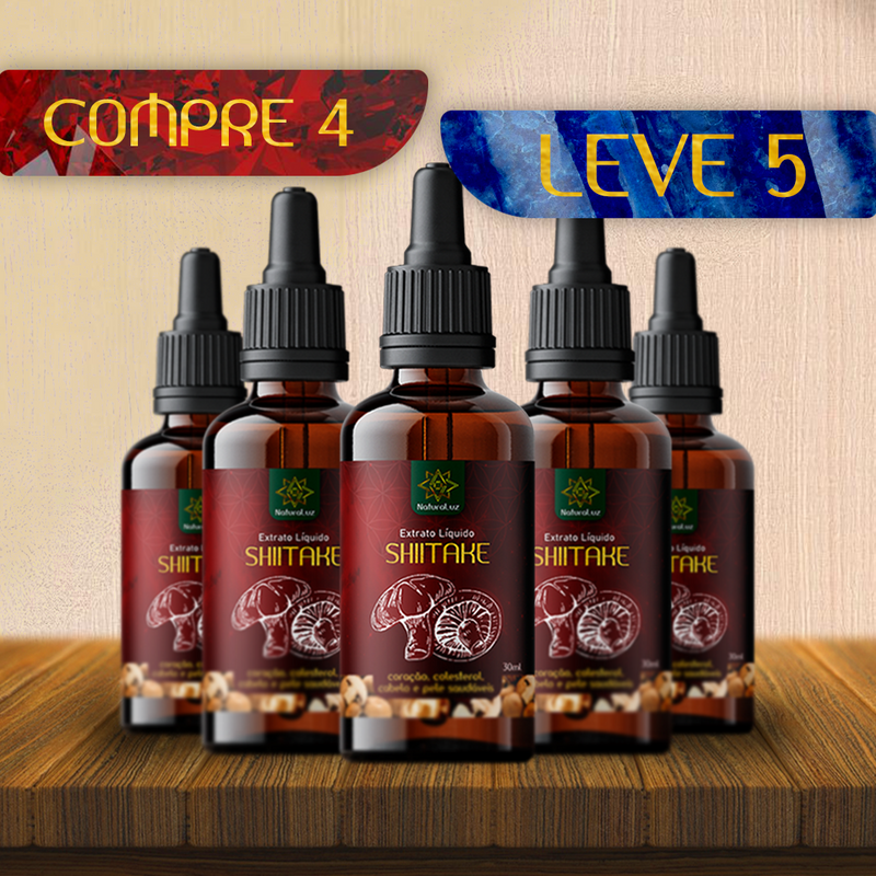 Compre 4 e Leve 5 - SHIITAKE - Extrato Cogumelo Funcional